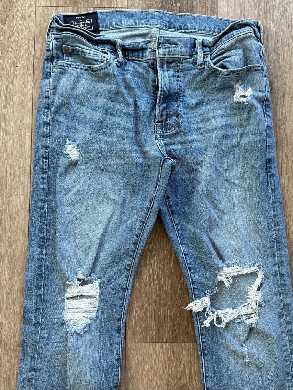 Men’s Abercrombie & Fitch Light wash Distressed Skinny Stretch Jeans 32x32 - Picture 2 of 8